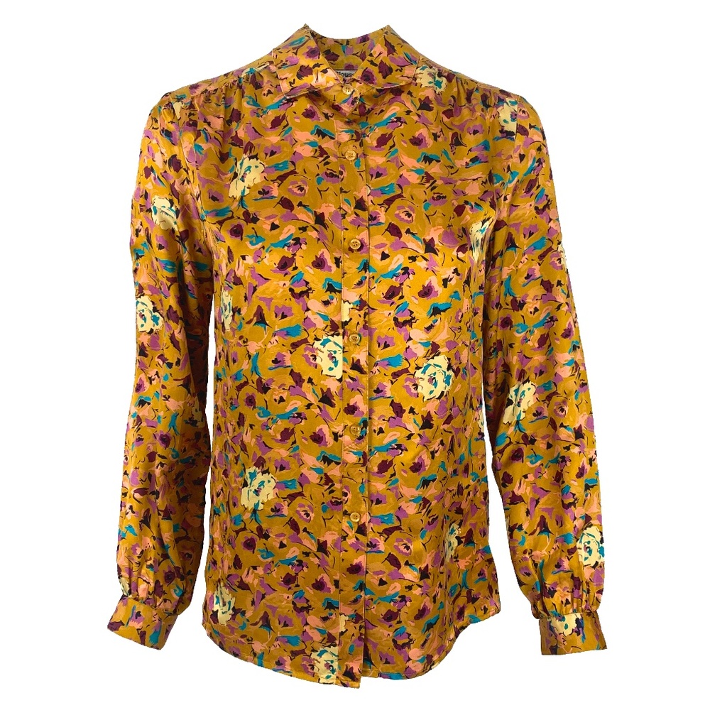 EUC Vintage 70's The Blouse Co Silk Floral Print Blouse Refurbished